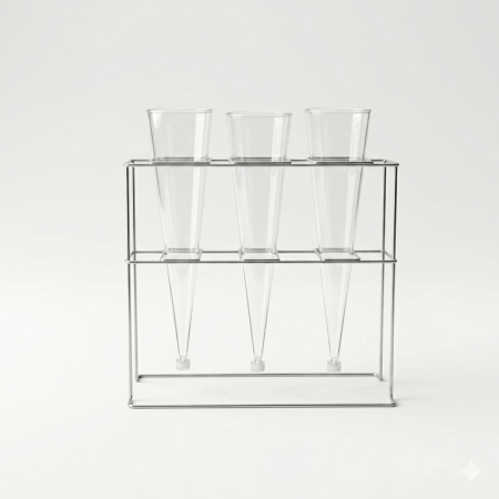3 Conos Imhoff 1000 mL + Gradilla | Promoción Dilab