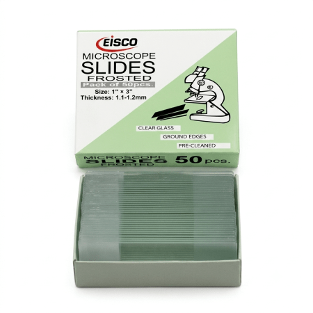 Portaobjetos de Vidrio 75 × 25 mm con Extremo Esmerilado, Caja de 50 | Eisco