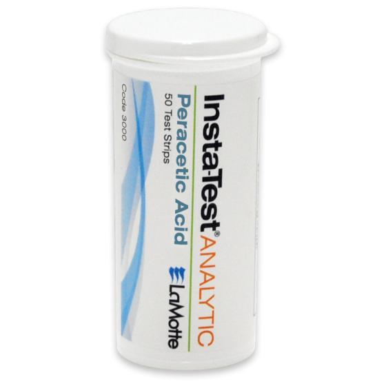 Tiras reactivas para ácido peracético, 0–160 mg/L, vial de 50 tiras