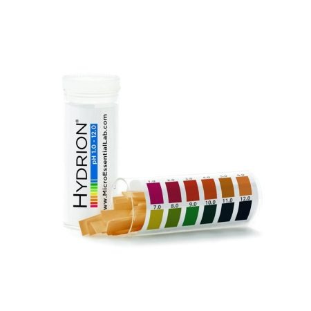 Papel indicador de pH en tiras, rango 1–12, vial de 100 tiras